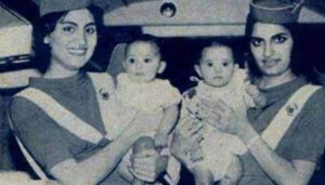1962 میں پانچ ماہ کے جڑواں بچوں کا لندن سے پاکستان تک تنہا سفر، پی آئی اے کی ایئر ہوسٹسوں نے ماں جیسی شفقت سے سنبھالا